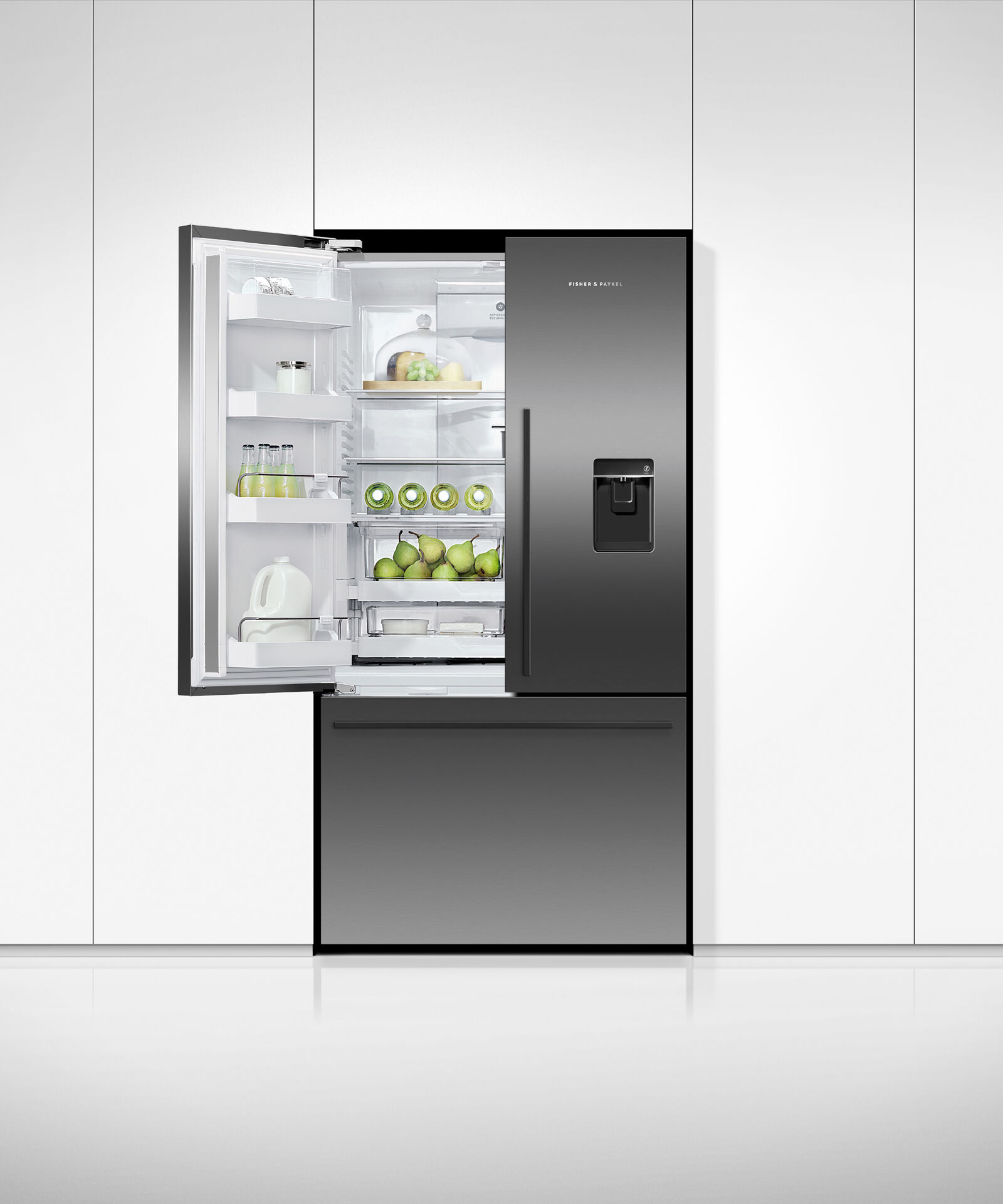 黑色法式對開門雪櫃, 90cm, 自動製冰和冰水, gallery image 5.0