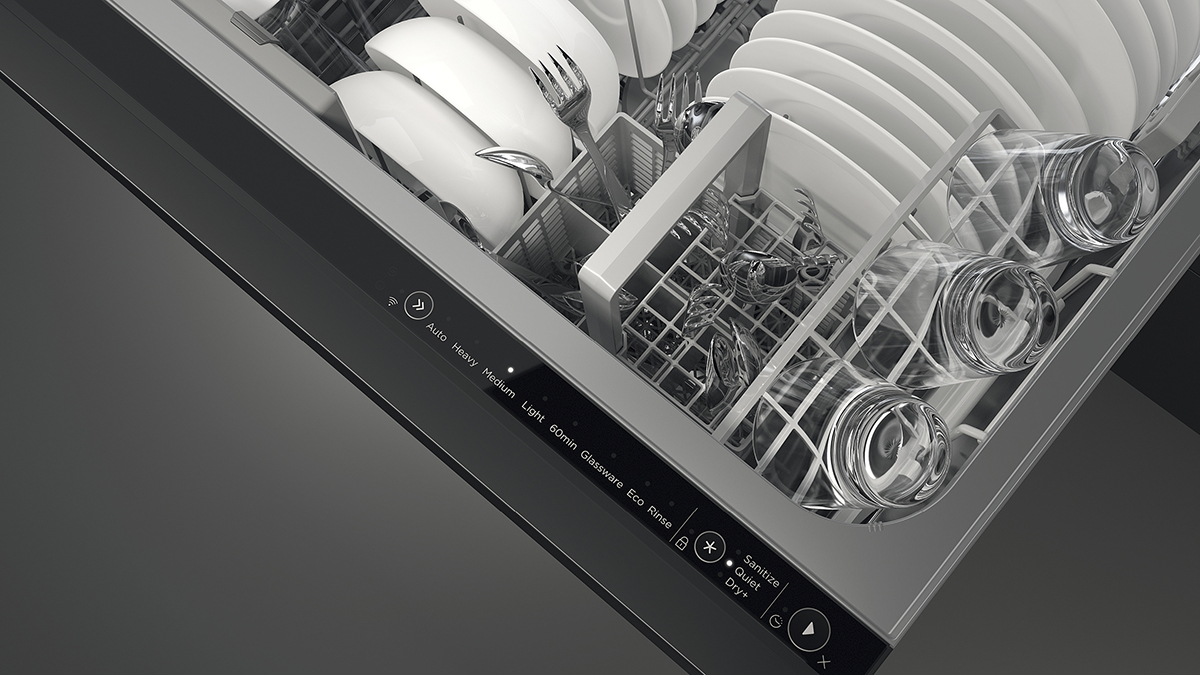 Adjustable racks and quiet performance of the Series 11 DishDrawer™ Dishwasher.