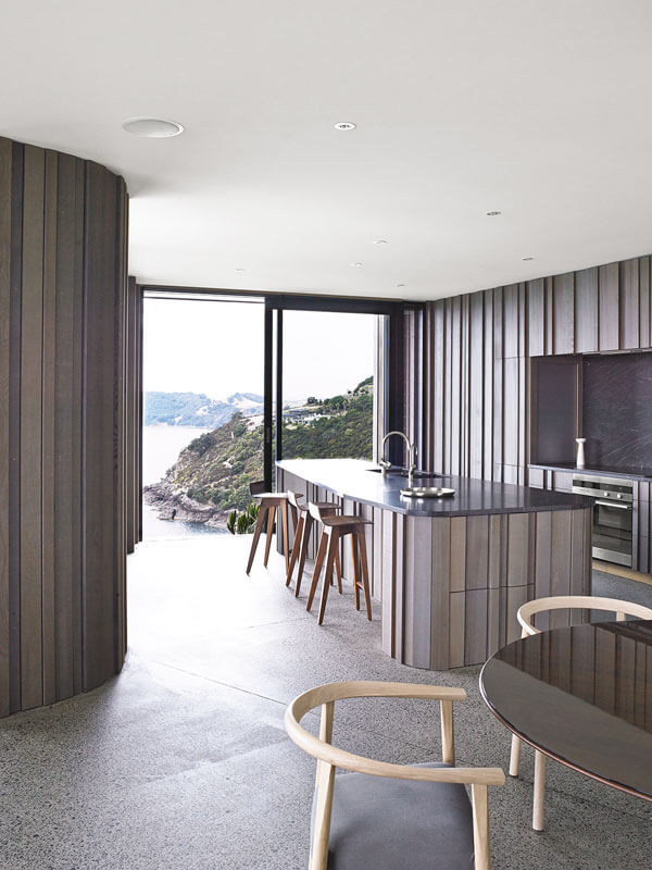 Headland House's Organic Cedar Clad Kitchen